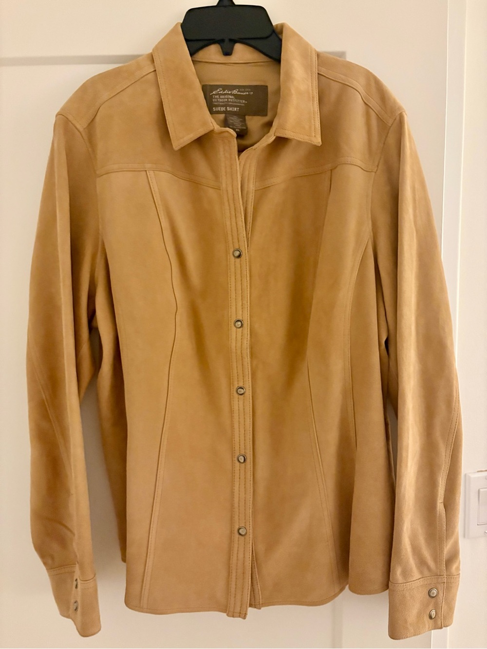 Eddie Bauer Shirt Jacket - Camel Tan Genuine Goat Coastal Cowgirl